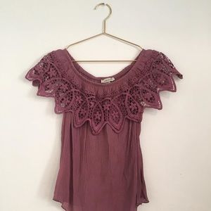 Lace off the shoulders shirt